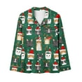 thumbnail image 5 of Tnhcen Gorgeous 2-Piece Women's Pajamas Christmas Patterns Long Sleeve V-Neck Button Shirt Pants Snug Nightwear Lounge Wear S-3XL, 5 of 8