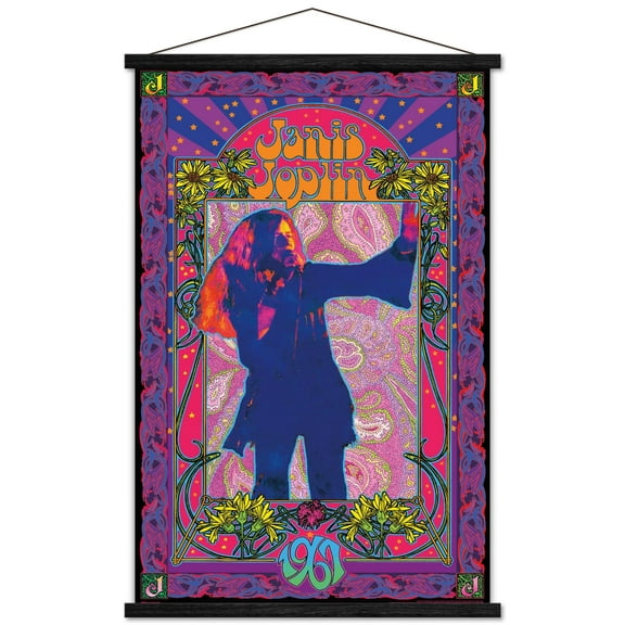 Janis Joplin - Bob Masse Wall Poster with Magnetic Frame, 22.375" x 34"