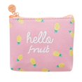 thumbnail image 1 of Mini monedero para niños pequeño bolso de dinero cartera corta Pu bolsa con cremallera (piña de fondo rosa), 1 of 2