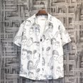 thumbnail image 3 of Camisas y blusas de hip hop de media manga para hombres, ropa floral con bolsillo, coloridas, divertidas, hawaianas, geométricas, para hombre, gráficas S, 3 of 5