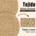 thumbnail image 3 of 6 Manteles Individuales Tejidos Redondos, Tejido Rústico manteles Individuales, Mantel Individual de ratán Natural de 30 cm para Mesa, Resistentes al Calor y Antideslizantes, 3 of 9