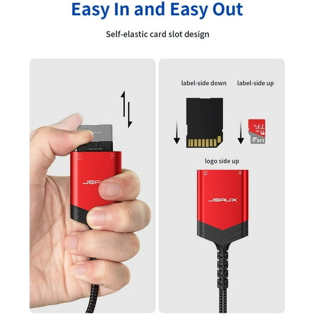 Lecteur Carte SD USB C, 3 en 1 Type C à SD TF Card Reader Adapter avec USB  3.0(5Gbps) Hub 2TB Adaptateur Micro SD vers Type C OTG Capacity for