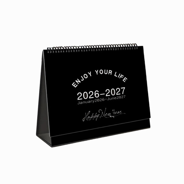 2026 Desk Calendar, Monthly Desktop Calendar, Clean Black and White Paper Design, Slim Space-Saving Layout, Simple Date Organizer for Office, Home, Study Routine and Work Planning