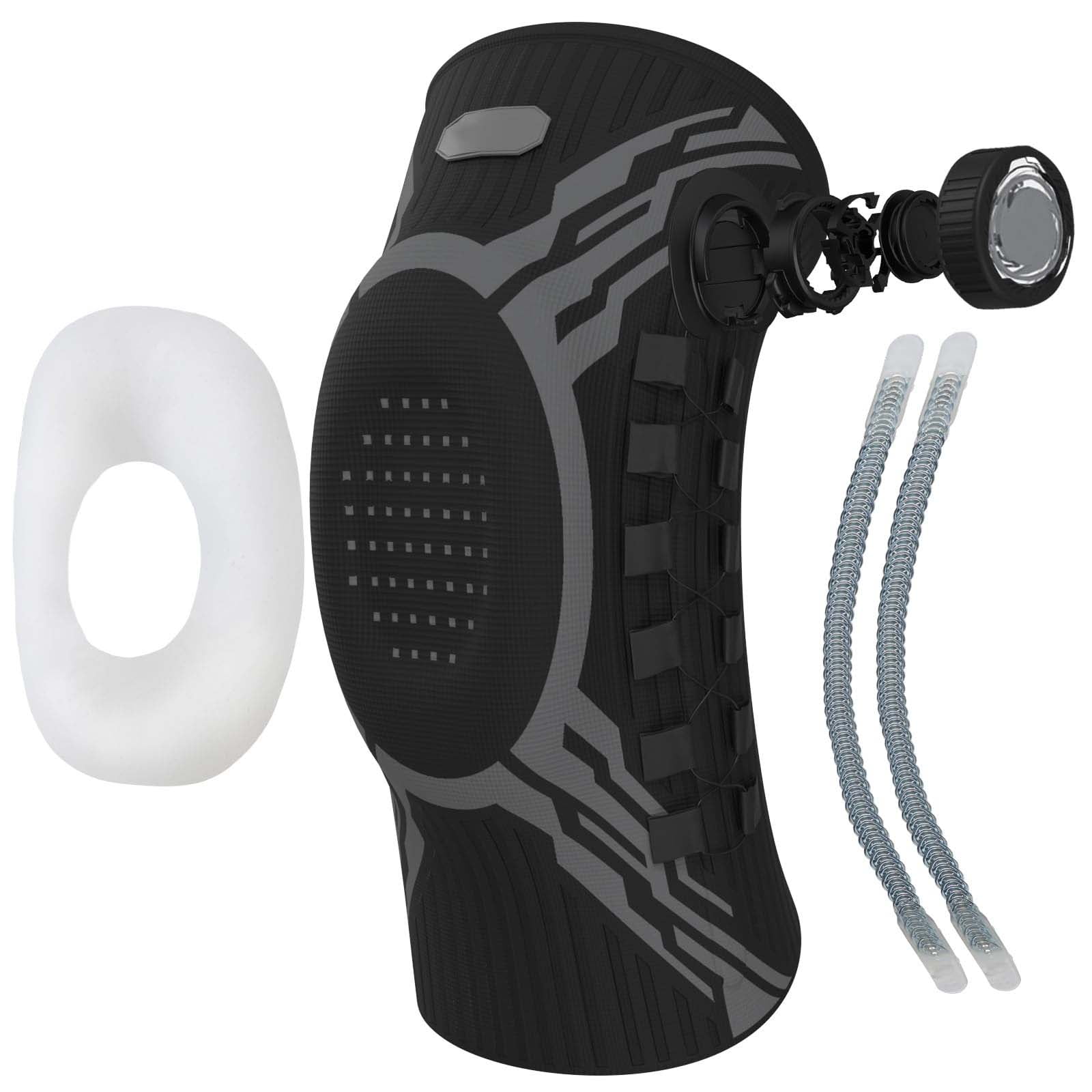 PeakFlex Knee Brace, Micro-Adjustment Dial System, Adjustable Knee Support Brace, Breathable Anti-Slip Compression Brace with Honeycomb Silicone Pad for Running, Workout, Hiking, Men & Women