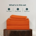 thumbnail image 4 of Twin Size Bed Sheets Set - 400 Thread Count Sheets, 100% Egyptian Cotton Hotel Luxury Bedding, Extra Soft for Kids, Dorm Rooms & Adults Fits Mattress Upto 30" Deep Orange Solid Sheet Set, 4 of 5