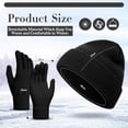 thumbnail image 2 of Winter Beanie Hat Gloves Set, Soft Knitted Hat Stretchy Gloves Warm Skull Cap Set for Women Men Gifts, 2 of 6