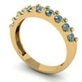 thumbnail image 2 of 0.63 ctw Wedding Band for Women - 18K Yellow Gold Blue Moissanite Stackable Eternity Ring, 2 of 6