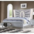 thumbnail image 2 of 5pc Luxury Silver Queen Size Storage LED Headboard Bed Dresser Mirror Nightstand Bedroom Furniture, 2 of 4