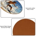 thumbnail image 5 of Surfing Elegant Microfiber Leather Round Coasters (6PCS) – 11x11 cm/4.3x4.3 in Set for Drinks, Table , Home Decor, 5 of 6