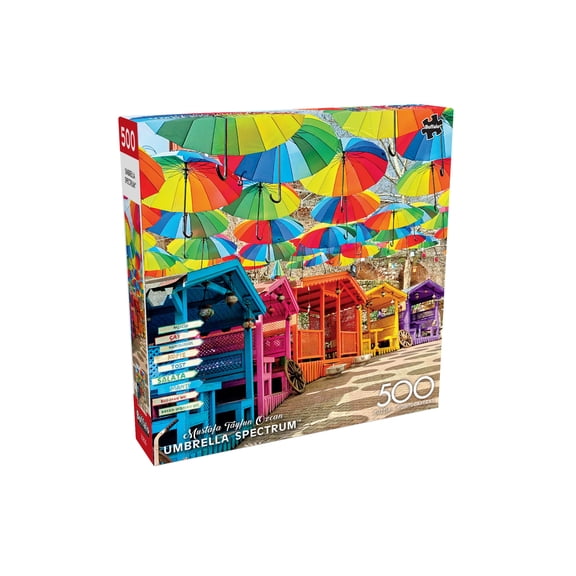 Buffalo Games Umbrella Spectrum 500-Piece 21.25 x 15-inch Interlocking Jigsaw Puzzle for Adults Ages 14 