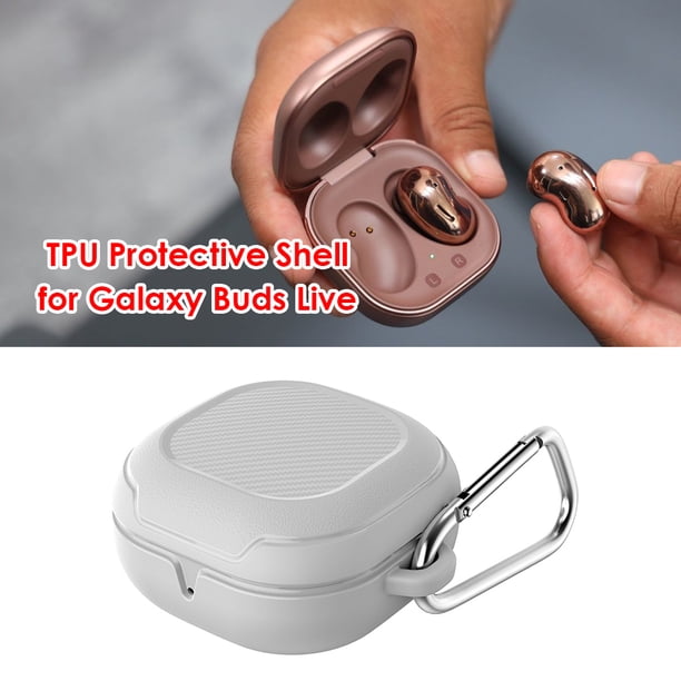 Funda protectora con llavero para Samsung Galaxy Buds Pro Buds Live (Blanco)
