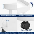 thumbnail image 5 of Side Table with Wheels, End Table Living Room Plastic Mobile Sofa Side Table Small Night Stand Bedroom White (2 Pack), 5 of 10