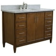 thumbnail image 4 of Pemberly Row 49" Single Rectangle Sink Vanity with Gray Granite Stone in Walnut, 4 of 11