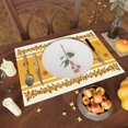 thumbnail image 3 of Turkey Maple Leaf Happy Thanksgiving Fall Cloth Placemats Set of 4 Table Mats Table Decorations 12x18 Inch, 3 of 6