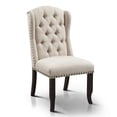 thumbnail image 2 of Furniture of America Sinuata Fabric Tufted Side Chair in Beige (Set of 2), 2 of 8
