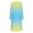 thumbnail image 5 of Summer Savings Clearance 2024! TAGOLD Womens Dress,Women's Casual Round Neck Long Sleeve Folding Floral Printed Dresses, 5 of 5