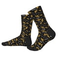 thumbnail image 2 of Pofeuu Hohey Bee Golden Embroidery Print Crew Socks, Adult Running Hiking Socks for Youth and Adult, 2 of 7