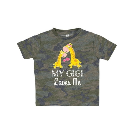 

Inktastic Gigi Loves Me Girls Giraffe Granddaughter Gift Toddler Toddler Girl T-Shirt