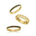 thumbnail image 4 of Ross-Simons 0.60 ct. t.w. Black Spinel and Scrollwork Jewelry Set: 3 Rings in 18kt Gold Over Sterling, Women's, Adult, 4 of 6