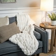thumbnail image 2 of Northlight Plush White Fluffy Thick Throw Blanket 50" x 60", 2 of 6