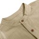 thumbnail image 5 of Ceisia Men's Slim Fit Short Sleeve Stand-Up Collar Slub Linen Henley Shirt with Geometric Embroidery Khaki XL Gifts, 5 of 8
