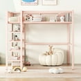thumbnail image 2 of Juiluna Full Size Metal Loft Bed With 4-Tier Shelves Storage Space Staircase Loft Bed Frame Easy Assembly Slat Mattress Foundation Loft Bed For Bedroom Boys Girls Room, 2 of 9