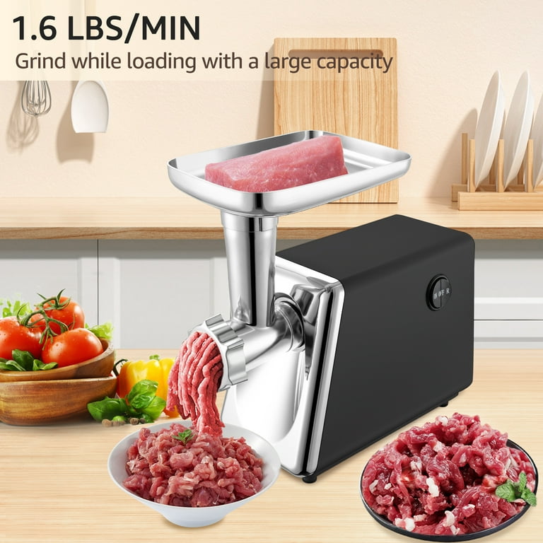 1200W (MAX 2600W) Electric Meat Grinder, Sausage Stuffer Machine, Stainless  Steel Food Mincer with Sausage Tube Kubbe Maker 2 Blades 3 Plates for Home  Kitchen Commercial Use 