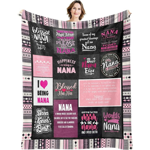 Nana Gifts Nana Birthday Gifts Best Nana Ever Blanket Nana Gifts from Grandkids Nana Gifts from Granddaughter Grandma Birthday Gifts for Nana Grandma Throw Blanket 51” X 60”