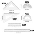 thumbnail image 2 of facai-18pcs Geometry Set, Plastic Ruler Straight Ruler Clear Ruler Protractor Inches & Metric Maths Set Secondary School Classroom Must Haves Geometrie Set for Classroom Office, 2 of 4