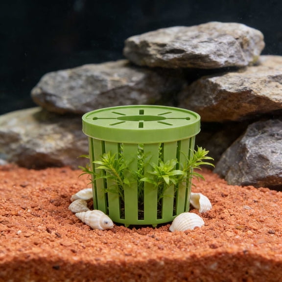Aquarium Hydroponic Plant Basket, Durable Plastic Underwater Plant Holder with Weighted Base for Aquarium Fish pond