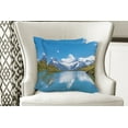 thumbnail image 4 of Ambesonne Winter Throw Pillow Cover 2 Pack, Snow Frozen Lake Swiss, 24", Blue Green White, 4 of 6