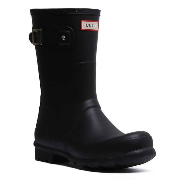 Hunter Original Men's Short Rain Wellington Boot In Black Size 7
