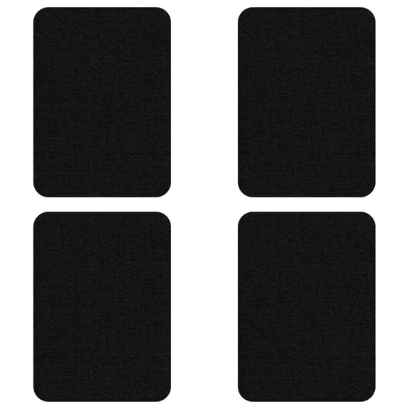 4Pcs Self-Adhesive Linen Fabric Patches, Quick Repair for Sofas, Tents, Car Seats/4.3 X6.3"(Black)