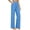 Light Blue, variant on Women's Cotton Linen High Waist Pants, Casual Straight Leg Trousers with Pockets and Button Front, Elastic Waist Relaxed Wide Leg Pants for Travel, Date and Daily Wear Beige L