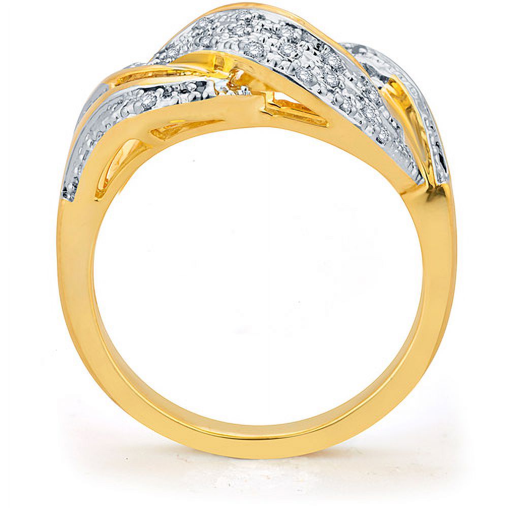 Arista 2.00 Carat T.W. Round White Diamond Gold-Tone Plated Ring, Earrings, Bangle and Necklace Set in Brass, 17" (I-J, I3)