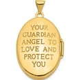 thumbnail image 4 of 14K Yellow & Rhodium 14Ky With White Diamond Guardian Angel Oval Family Locket (33.5 X 19.55) Made In China xl481, 4 of 6