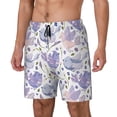thumbnail image 2 of Haiem Lavender Flowers Mens Swim Trunks with Compression Liner 2 in 1 Swimming Shorts Stretch Swimwear Quick Dry,Board Shorts-Large, 2 of 9