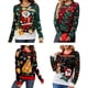 thumbnail image 2 of Suéter navideño feo con luz y estampado de Papá Noel de dibujos animados, jersey de punto acrílico para mujer, suéter LED para festival, 2 of 5
