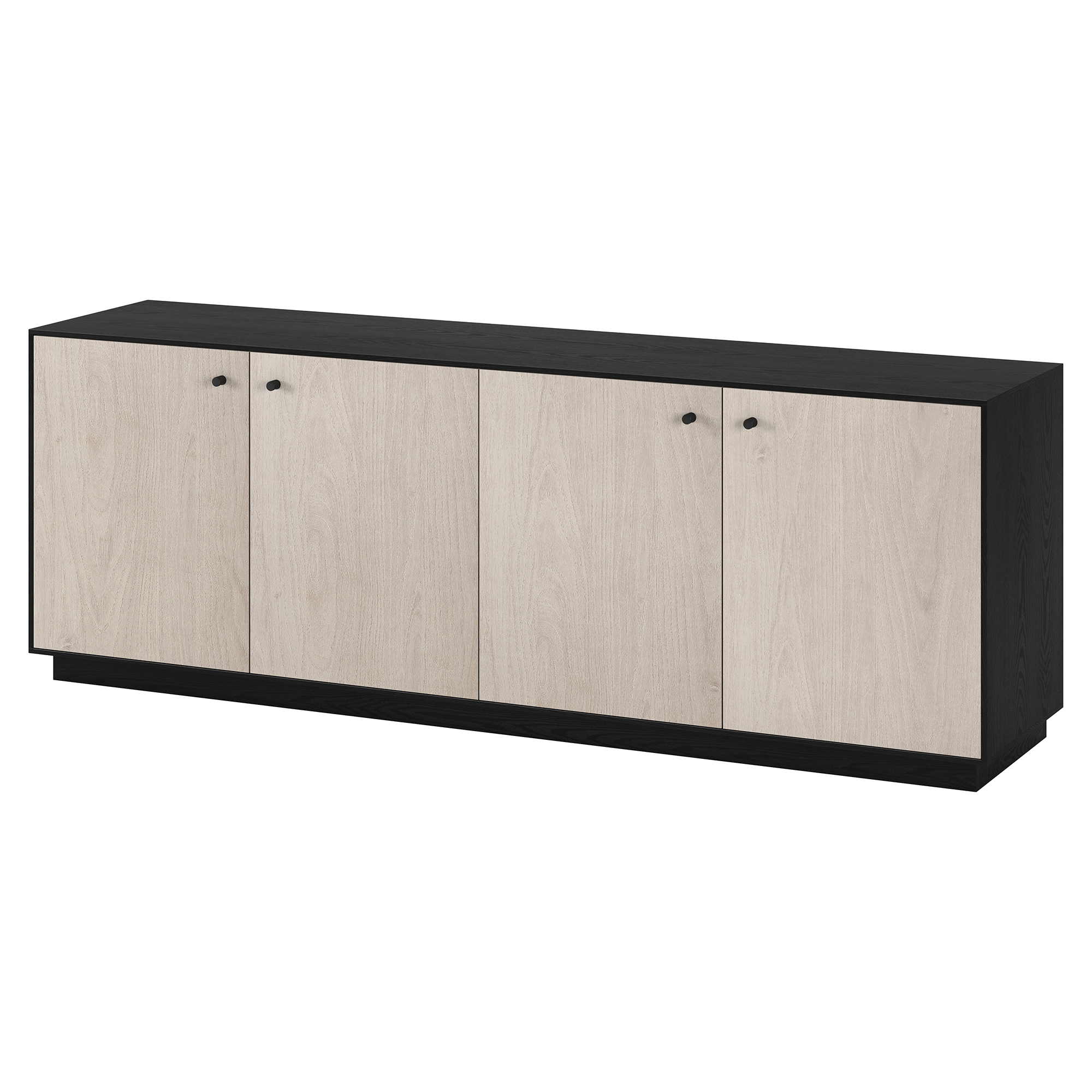 Lillian Rectangular TV Stand for TV's up to 75" in Black Grain/Alder White
