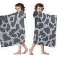 thumbnail image 4 of White and Black Of Leopard Print Hooded Bath Towel，60"x35" for Ages 3 To 12 Kids, Quick Dry Lightweight Soft Microfiber Hood Beach Towel Cover Up for Kids, 4 of 7