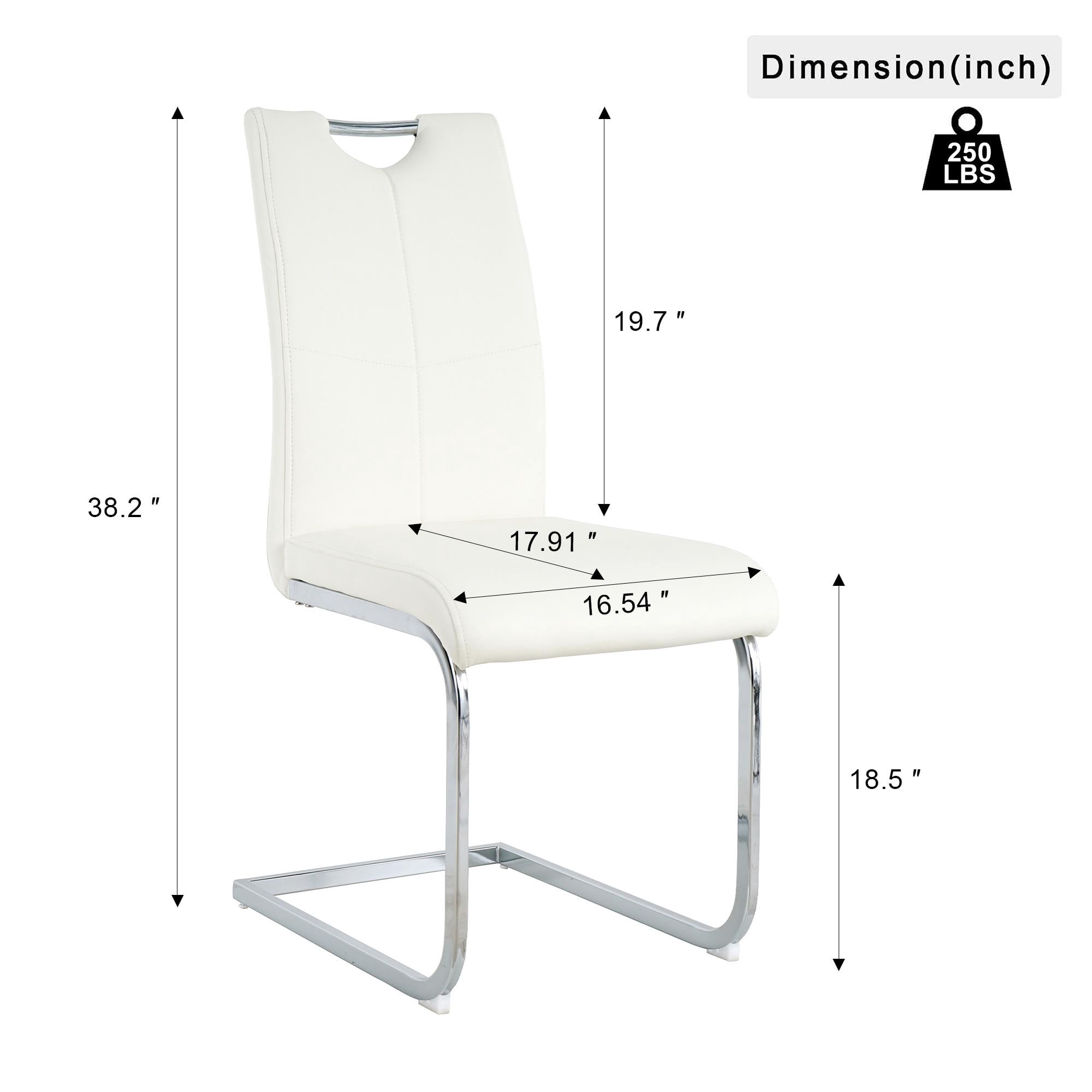Sumdeal Modern Dining Chairs Set of 4,Modern Dining Chairs with C-Shape Metal frame leg with High Density Sponge Leather,Dining Chairs for Dining Room,Kitchen,Living Room