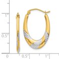 thumbnail image 2 of 14k Yellow Gold Oval Hoop Earrings, 2 of 6