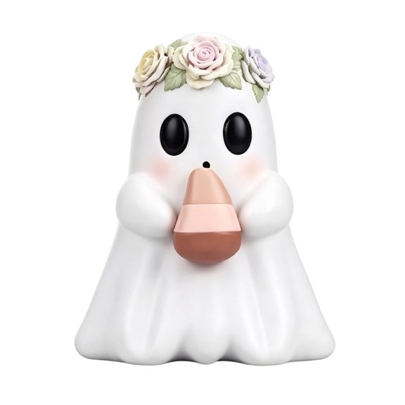 Halloween White Ghost Figurine,Cute Halloween Decorations Statue for Home Desk Living Room Bedroom Office and Holiday Party Desktop Ornament