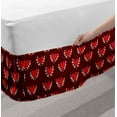 thumbnail image 2 of Romantic Bed Skirt, Love Themed Pattern with Hearts and Leafy Branches, Elastic Bedskirt Dust Ruffle Wrap Around for Bedding Decor, 4 Sizes, Maroon Vermilion, by Ambesonne, 2 of 2