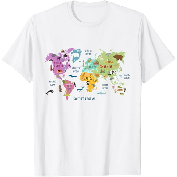 Countries flags girls, World maps kids, world maps boys. T-Shirt
