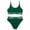 a-Dark Green7315, variant on FINALGANG Girls 2 Piece Swimsuit Set Kids Spaghetti Strap Contrast Trim Top High Waist Stretchy Swim Briefs For Summer Daily Beach Wear Pink 11-12 Years