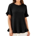 thumbnail image 2 of Bixock Plus Size Maternity Tops Short Sleeve Crew Neck Loose Pregnant Top Casual Maternity Shirt Summer Maternity Clothes, 2 of 5