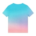 thumbnail image 4 of Zpanxa T Shirts for Girls Solid Color Round Neck Loose Fit Print Pattern Top Polyester Spandex 7-8 Years, 4 of 5