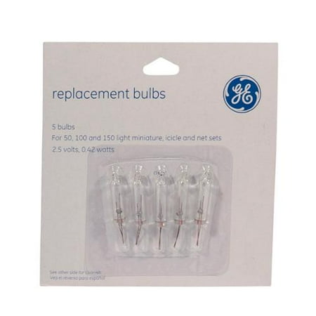 GE 2.5Vt 5 Pack Clear Replacement Bulbs