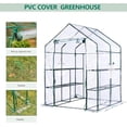 thumbnail image 4 of Heavy Duty 6-Tier Walk-In Greenhouse for Outdoor/Indoor Use – 12 Shelves, Sturdy PE Cover, Mesh Door & Screen Windows – Ideal for Flowers, Herbs, Seedlings, Vegetables – Transparent Color, 4 of 12